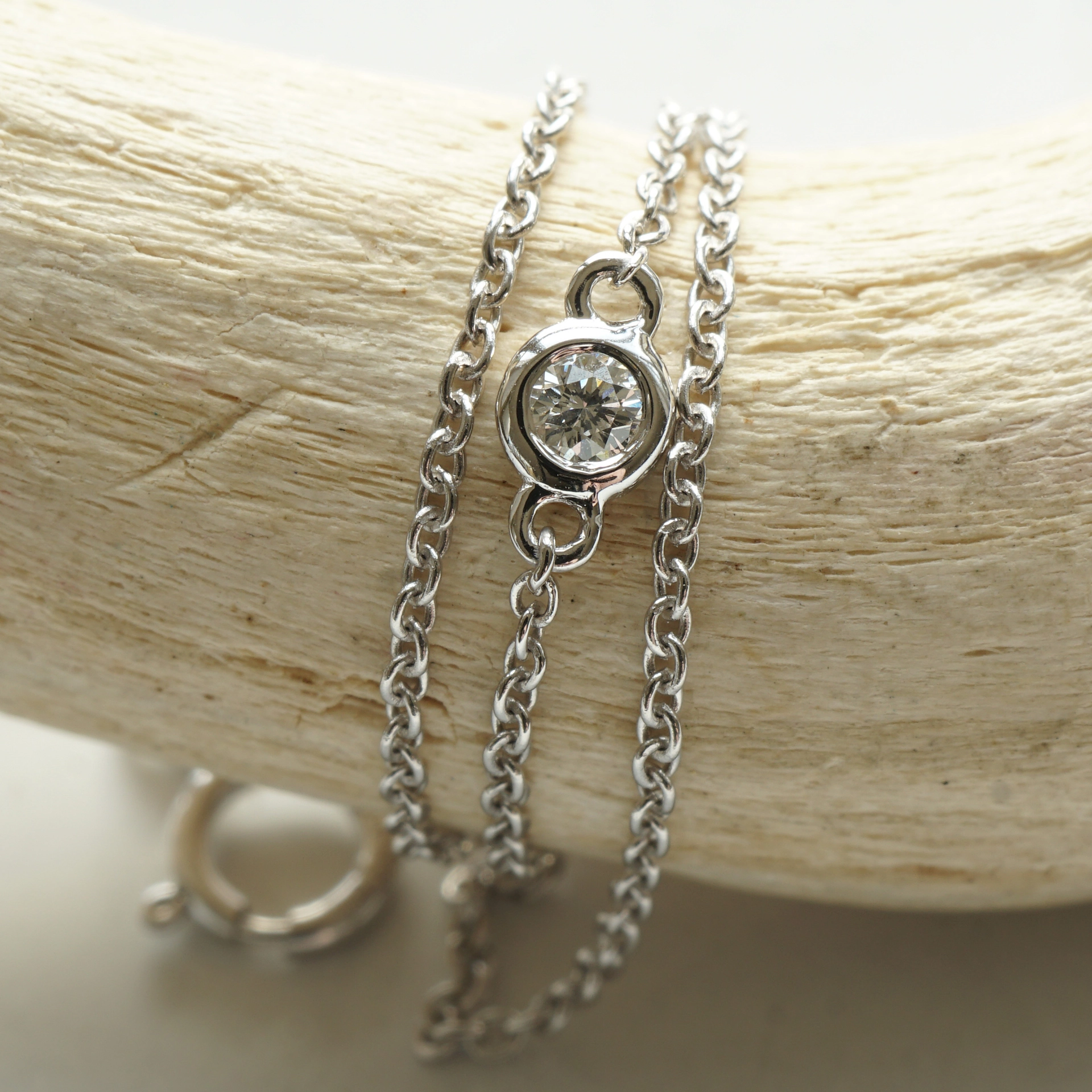 Brillant Armband in 750er Weissgold 0.04 ct W VS...ideal auch zum Verlängern