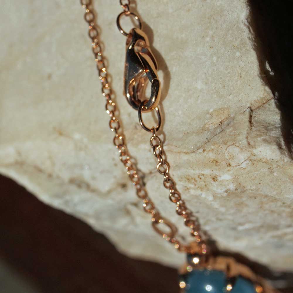 Topaz Tourmaline Morganite Brilliant Pendant with Chain 750 Rose Gold exquisite jewelry from Italy