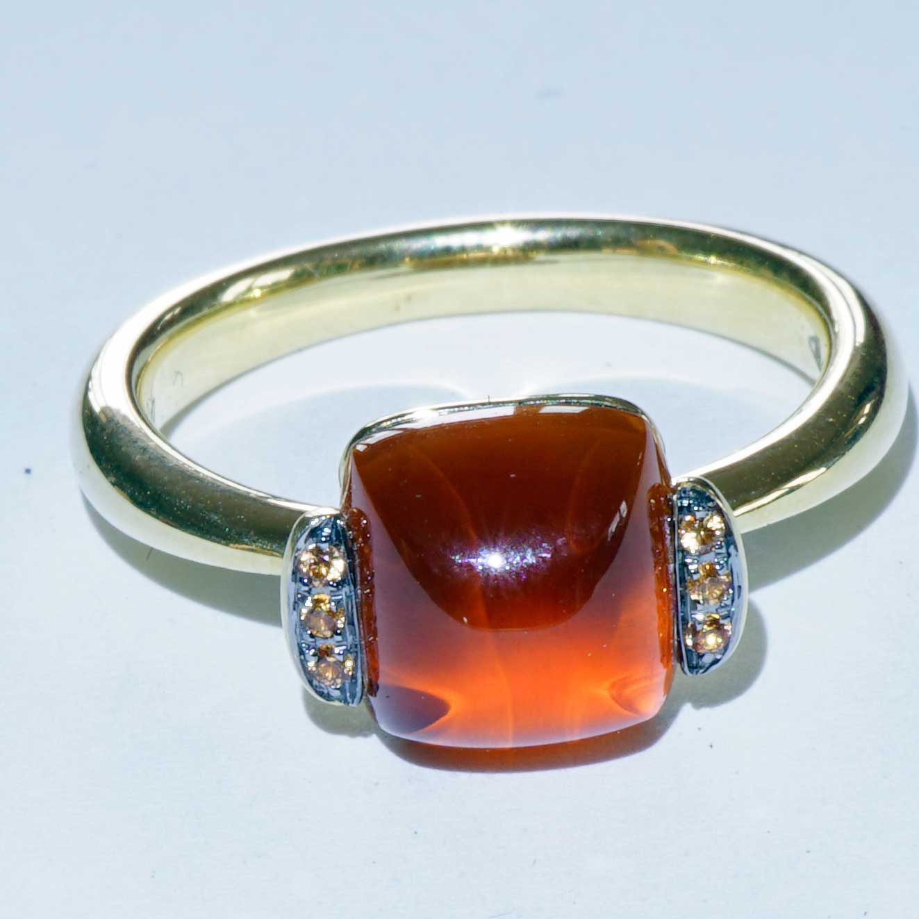 Citrine Saphire Ring 750 Yellow Gold Sweety Combination Ring Simply Casual
