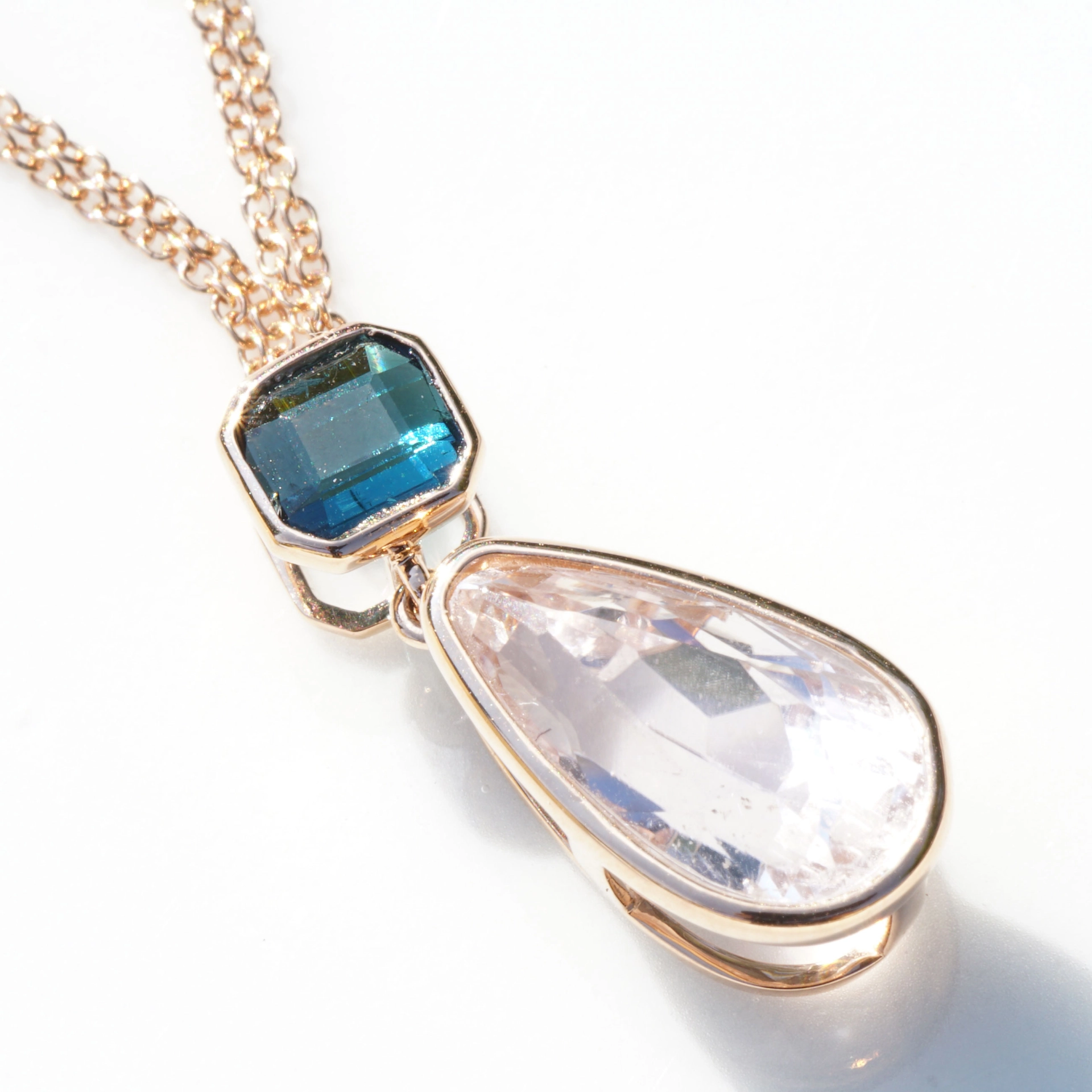 Blue-pink Color sensation....kunzite and indigolith