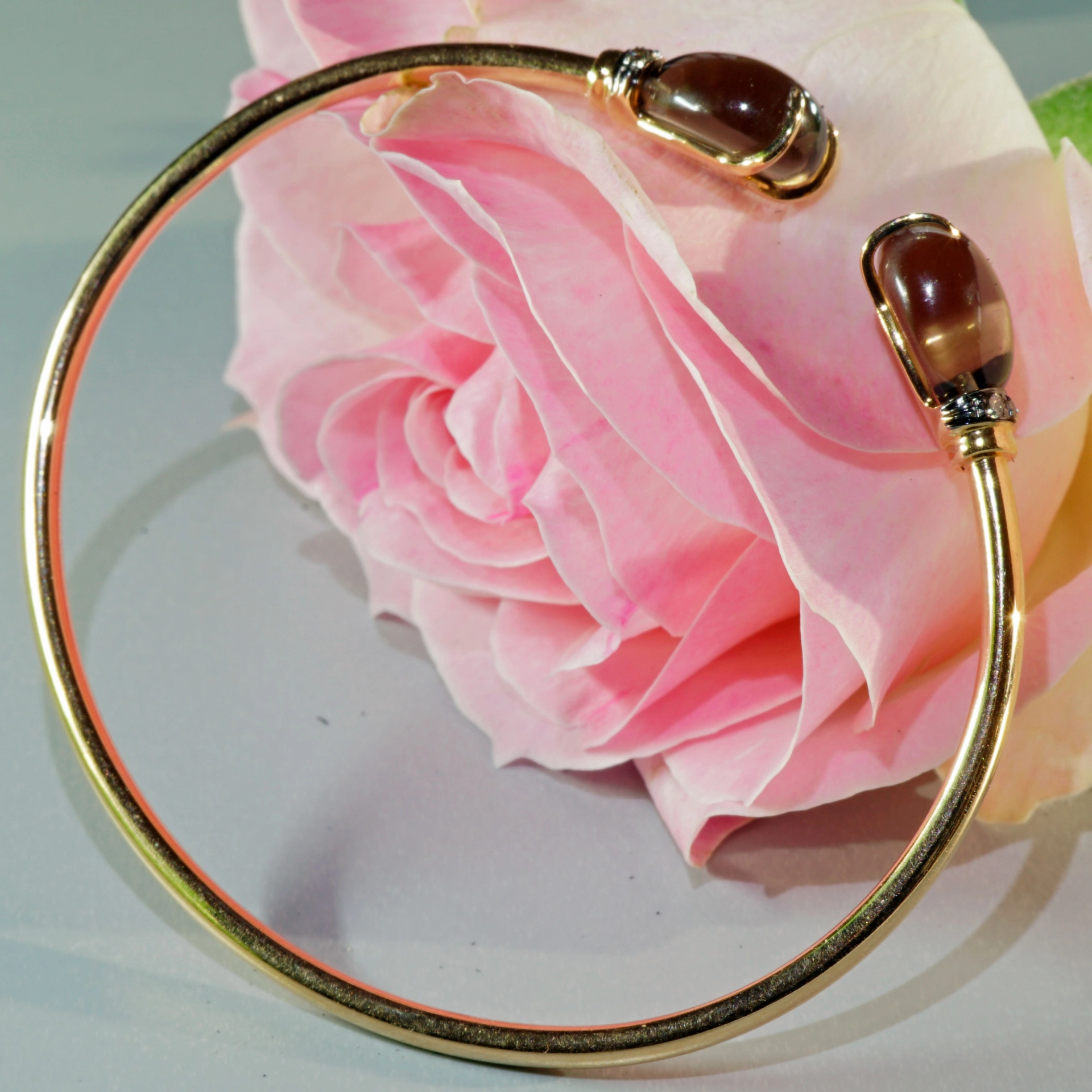 Smokequartz Brillant Armreif 18 kt Rosegold 8 ct ...very nice and elegant!