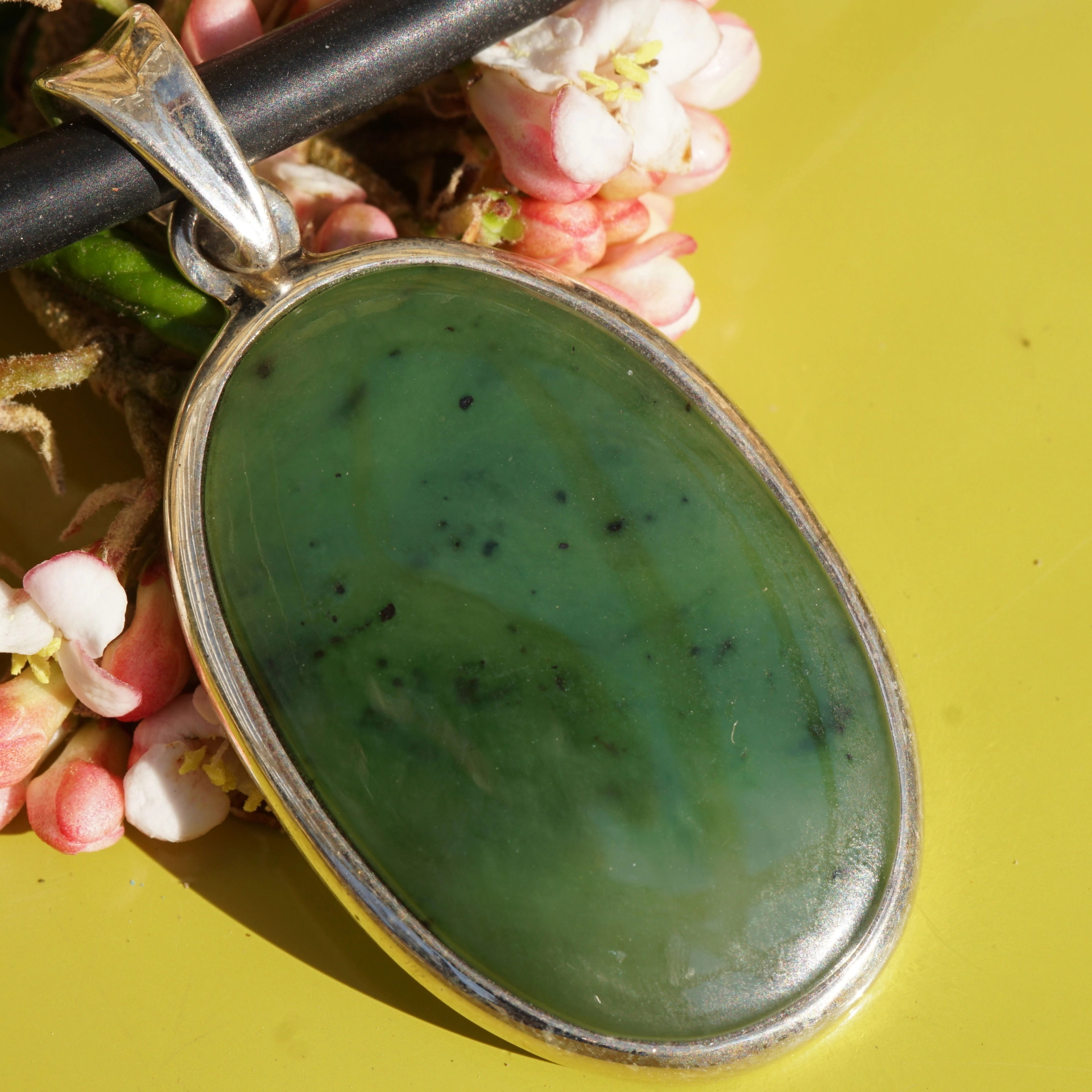 Jadeit Pendant 925 Silver...very elegant