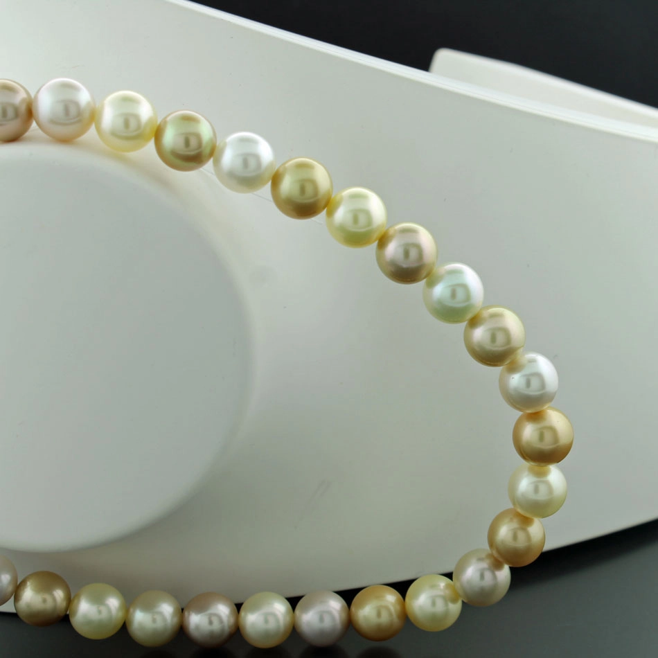 SÜDSEE Zuchtperl Collier AAA+ PASTELL NATURFARBE 11,1-10 mm