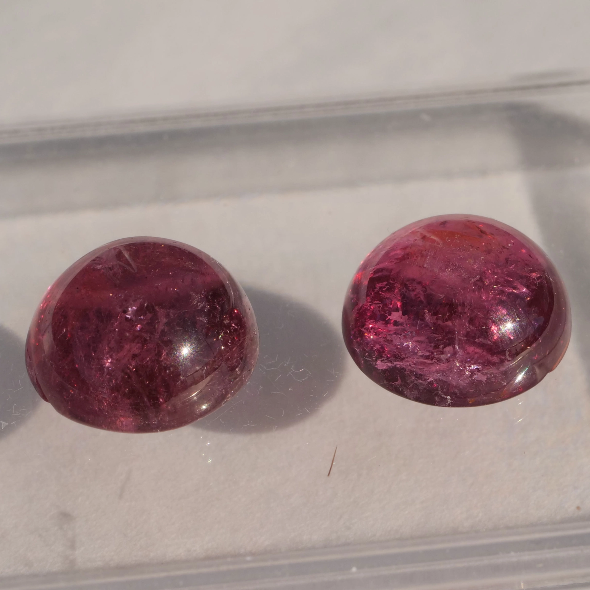 Tourmalin Pair 11.27 ct Cabochons pink round very nice Color