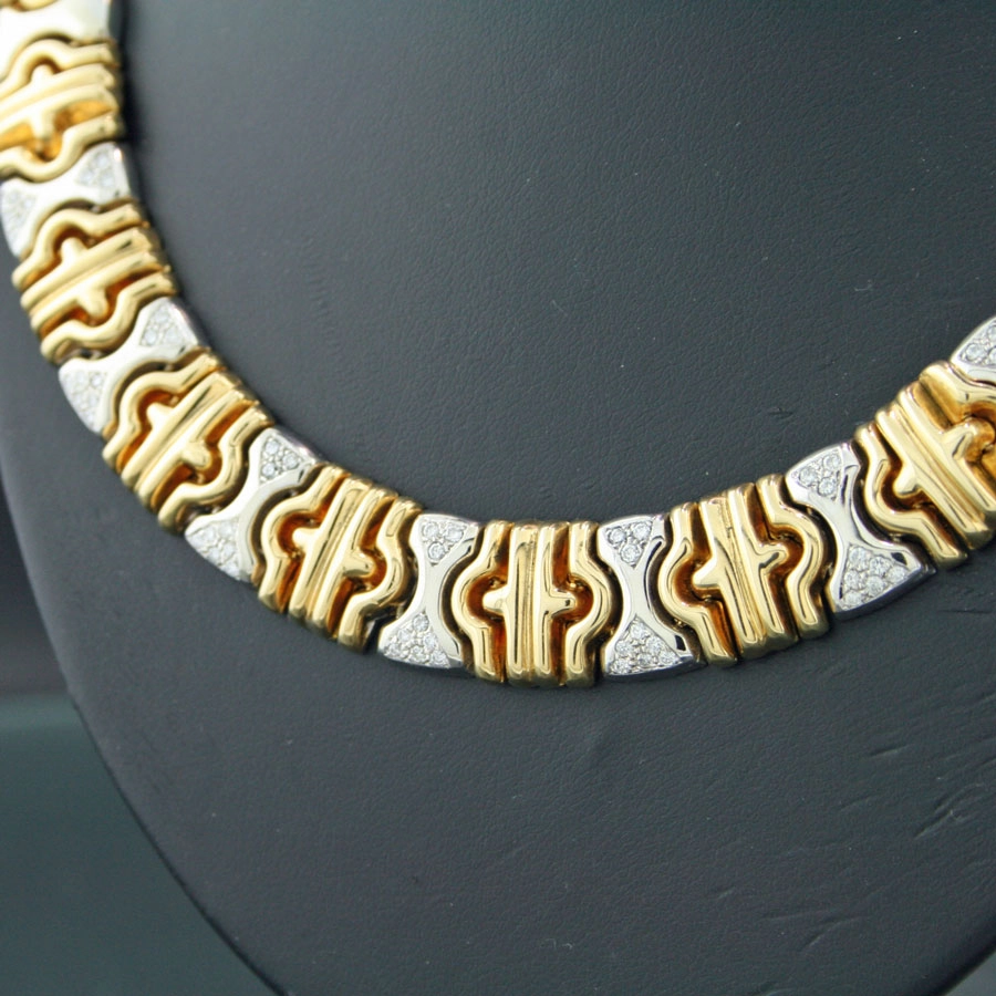 Massives Brillant-Collier, 750er-Gold,