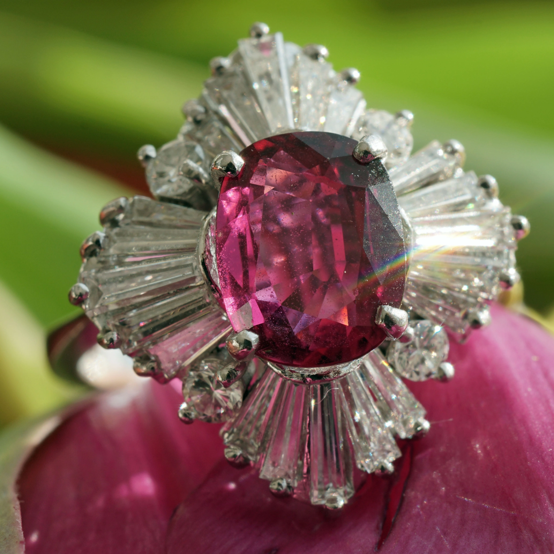 RUBIN Diamant Ring 2 ct AAA+ 1.80 ct weiss lupenrein 585er Weissgold