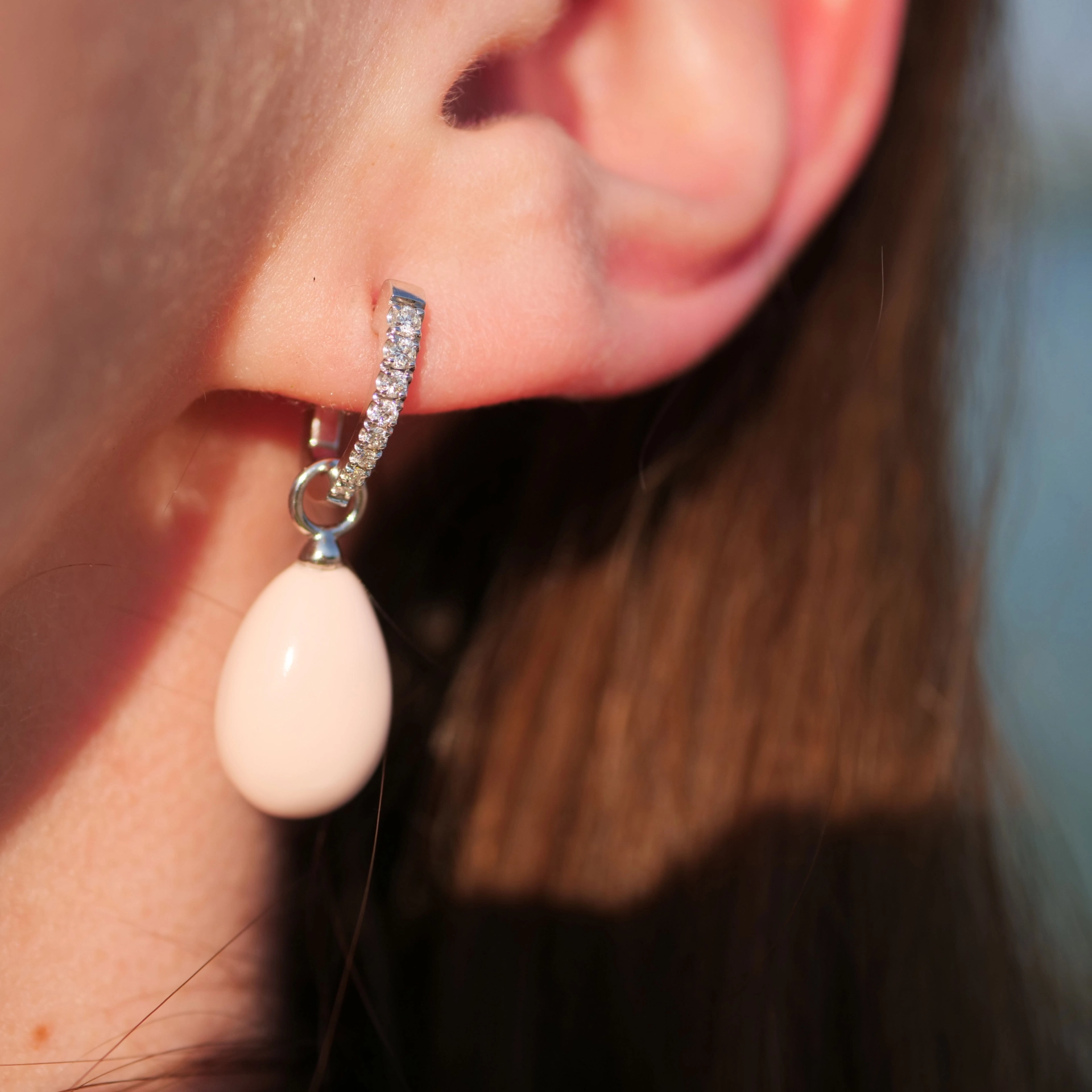 Fine Angel Skin Drop Brilliant Earrings 18 kt White Gold...sooo elegant