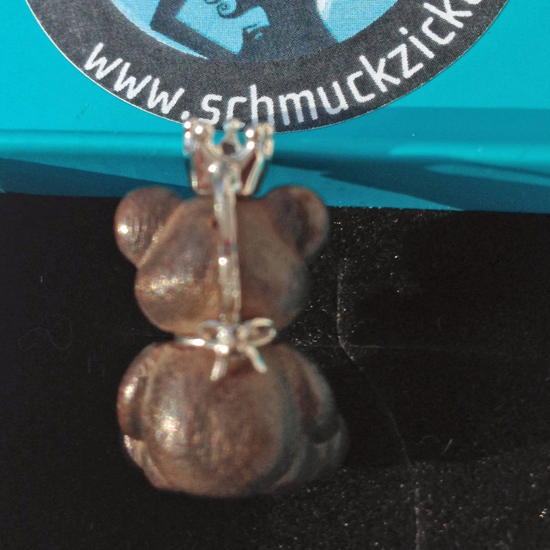 Brillant-Anhänger "Teddybärchen mit Krone", 750/-Weißgold/-18 kt
