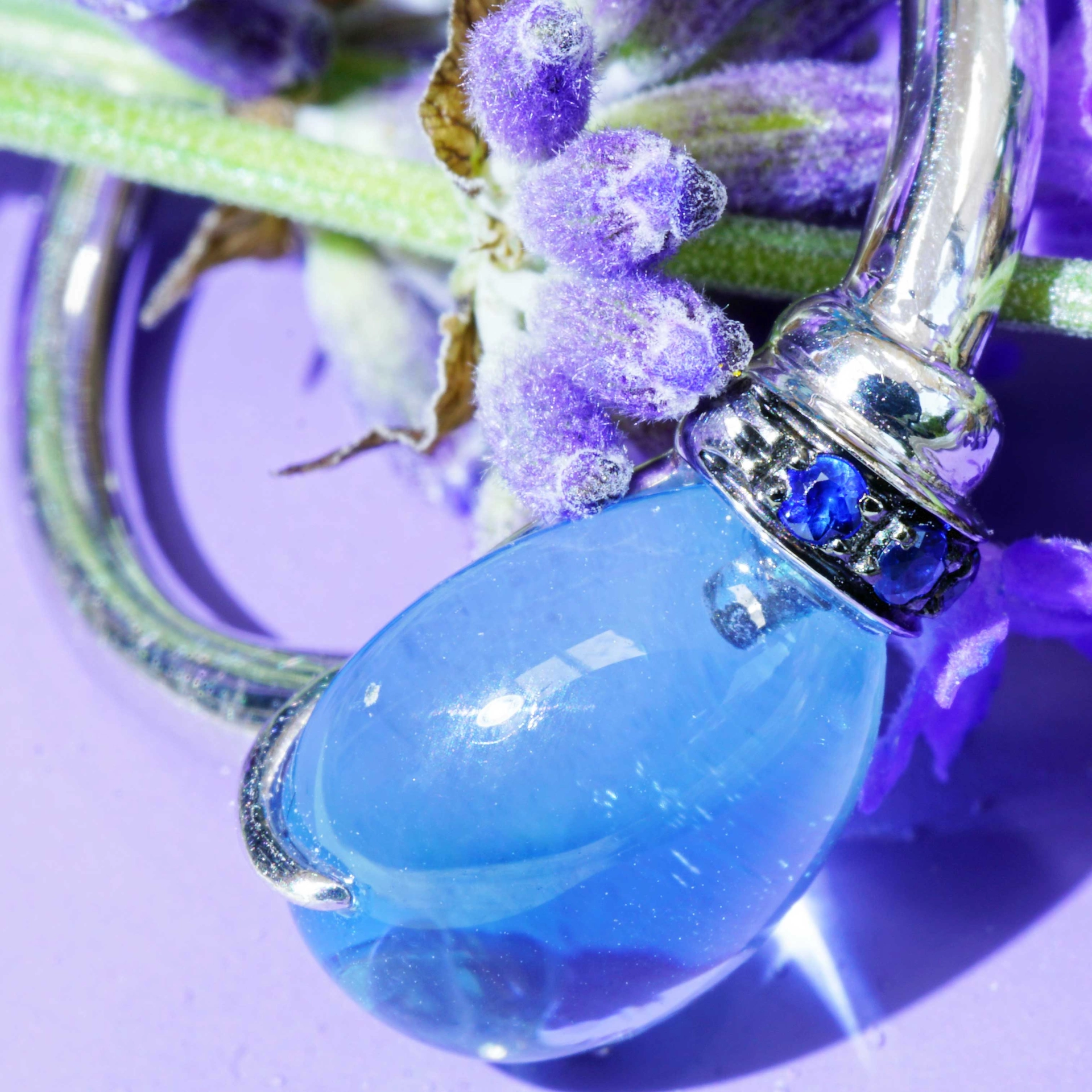 Drop Ring..soo sweet...with Blue Topaz and Saphire...made in Italy