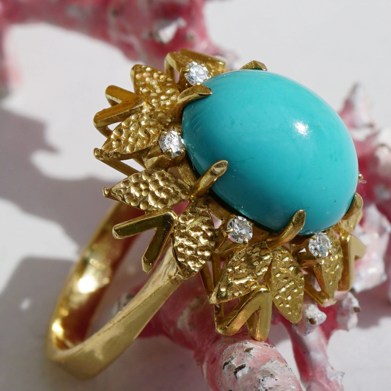 Turchoise Diamond Ring 18 kt Gold....so beautiful
