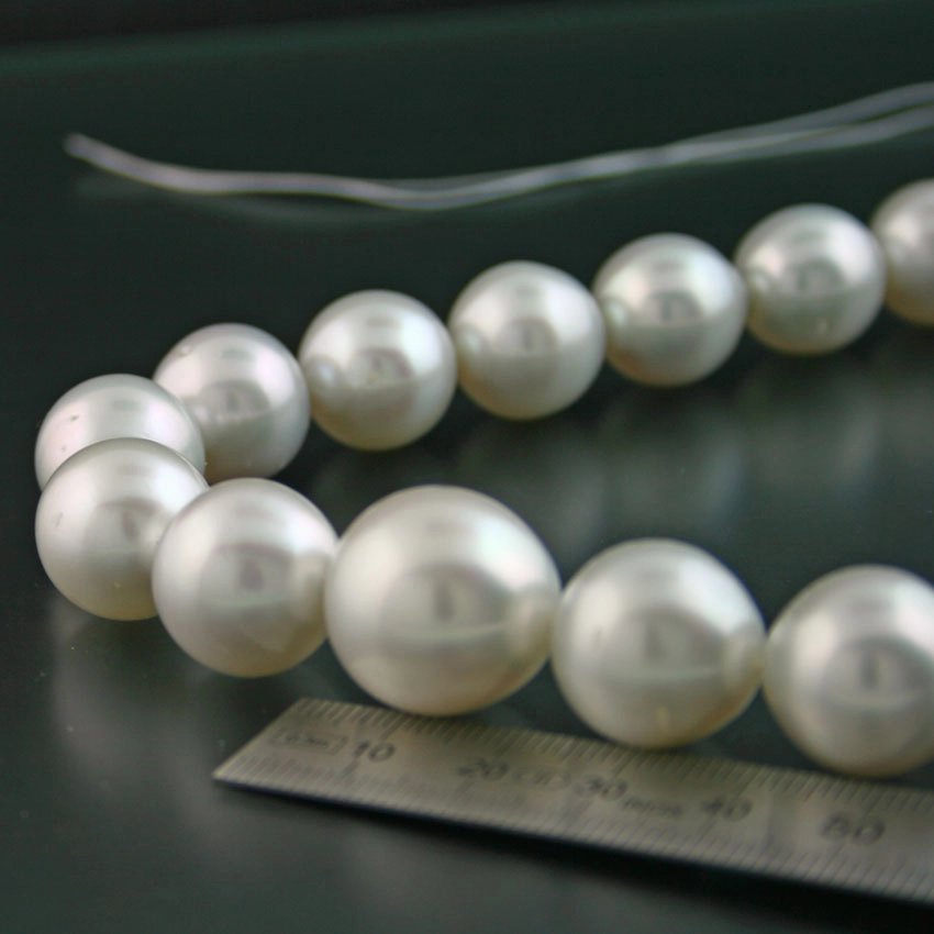 Südsee-Zuchtperl-Strang, 18,5 bis 14 mm