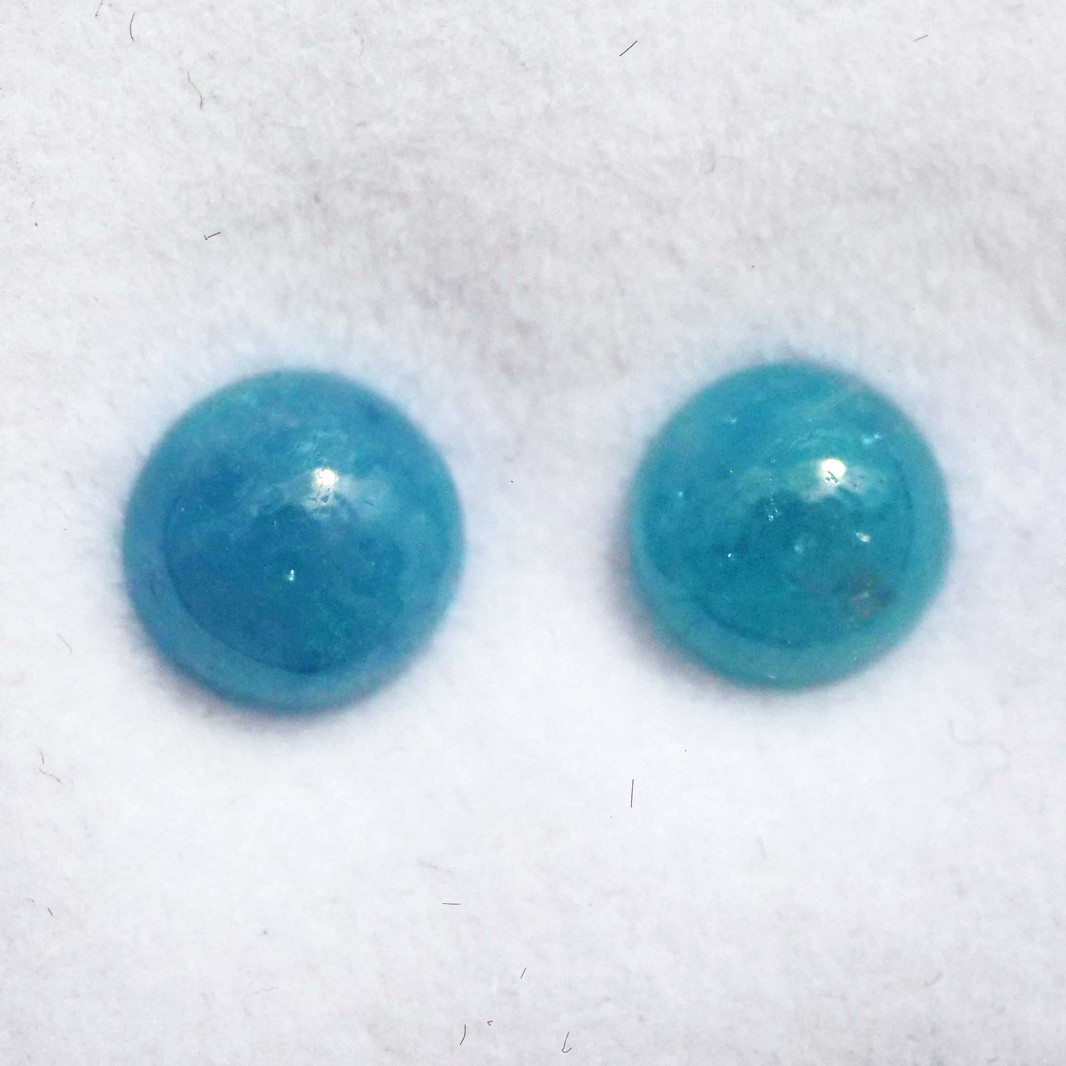 Paraiba Tourmaline Cabochons 1.6 and 2 ct Swimming Pool Blue vml. Brazil with GLA Certificate